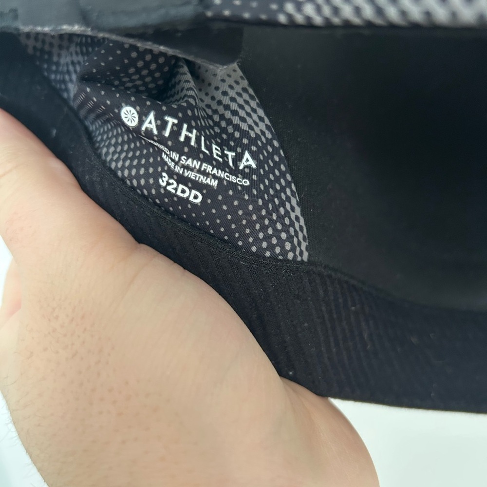 Athleta Advance Sports Bra Nebula Black Gray Dot Camo Pattern - Picture 4 of 4